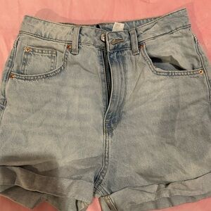 Denim light washed shorts